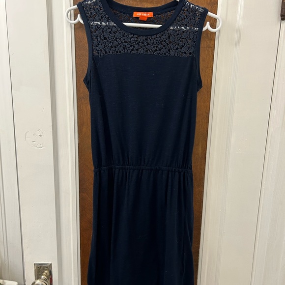 Blue dress with crochet flower detail top. - Picture 1 of 2